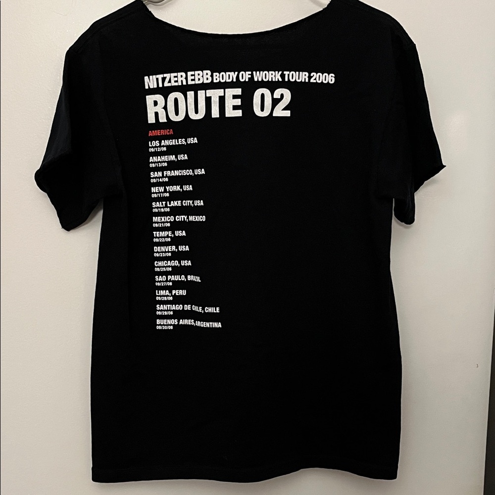 Nitzer Ebb Body of Work Tour 2006 America Concert T-shirt DIY Distressed